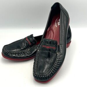 SAS Tripad Comfort Penny Loafers Women's 8 1/2 Black Patent Leather Red Sole USA